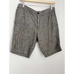 Banana Republic Men’s Size 30 Linen Stretch Blend 9" Chino Shorts Heather Black